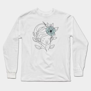 Flower girl outline Long Sleeve T-Shirt